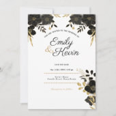 Moderne, elegante, stilvolle UAWG Black Blume nach Einladung (Vorderseite)