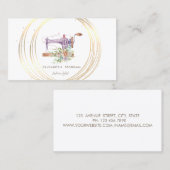 Moderne Elegante Stilvolle, weiße, goldene Kreise Visitenkarte (Vorne/Hinten)