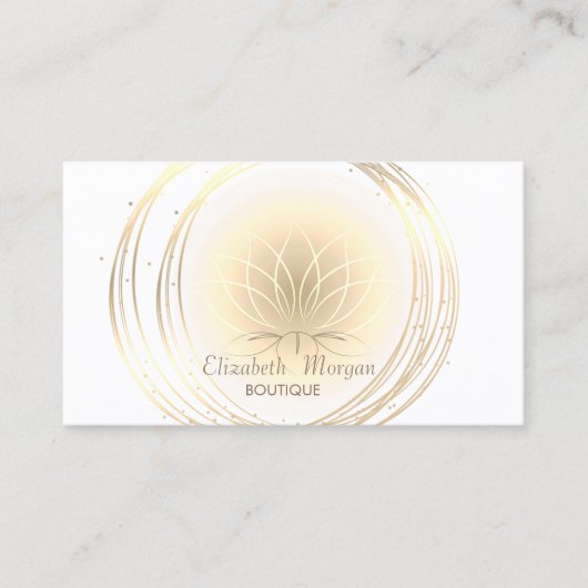 Moderne Elegante Stilvolle, weiße, goldene Kreise Visitenkarte (Vorderseite)