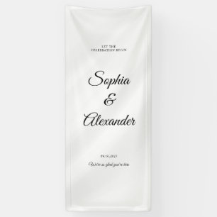 Moderne elegante Stoff-Hochzeitsbegrüßungstafel, L Banner