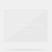 Moderne Elegante Story Beginnt Hochzeit Willkommen Acrylschild (Vorderseite)