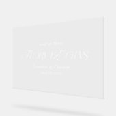 Moderne Elegante Story Beginnt Hochzeit Willkommen Acrylschild (Winkel)