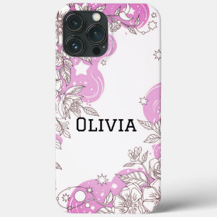 Moderne elegante süße girly einfache Floralien Case-Mate iPhone Hülle