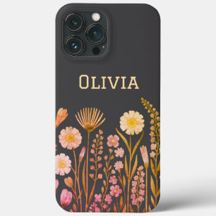 Moderne elegante süße girly einfache Wildblumen Case-Mate iPhone Hülle