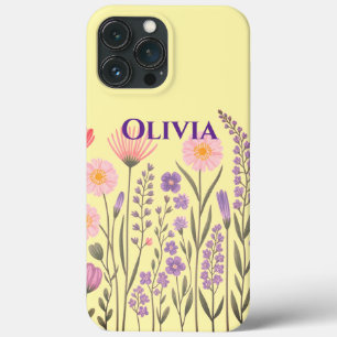 Moderne elegante süße girly einfache Wildblumen Case-Mate iPhone Hülle