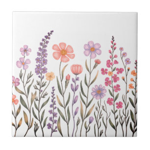 Moderne elegante süße girly einfache Wildblumen Fliese