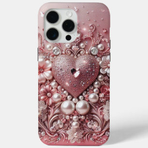 Moderne elegante süße goldene Perlen Valentinstag Case-Mate iPhone Hülle