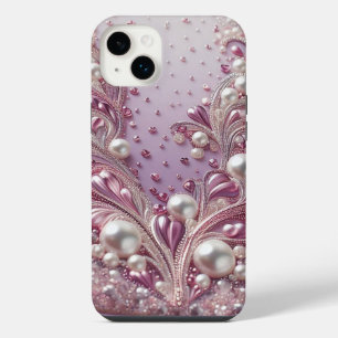 Moderne elegante süße lila Perlen Valentinstag iPhone 14 Plus Hülle