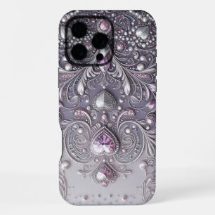 Moderne elegante süße lila Perlen Valentinstag iPhone 16 Pro Max Hülle