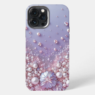 Moderne elegante süße lila Perlen Valentinstag iPhone 13 Pro Max Hülle