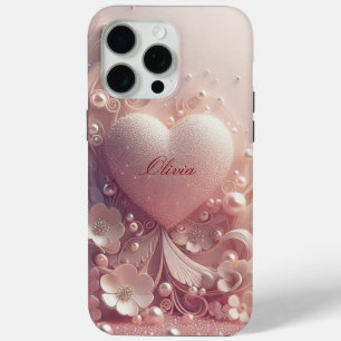 Moderne elegante süße rosa goldene Perlen Case-Mate iPhone Hülle