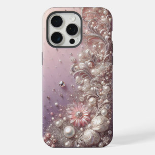 Moderne elegante süße rosa goldene Perlen  iPhone 15 Pro Max Hülle