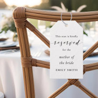 Moderne elegante Tags für Hochzeiten reserviert