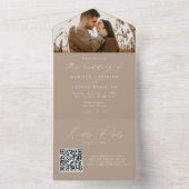 Moderne Elegante Taupe Foto Hochzeit All In One Einladung (Innen Boden)