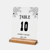 Moderne Elegante Taupe Wedding Tischnummer Acrylschild (Winkel)