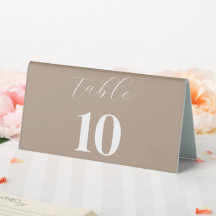 Moderne Elegante Taupe Wedding Tischnummer
