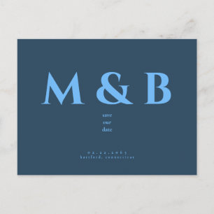 Moderne elegante Teal Hochzeit Termin merken Postkarte