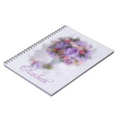 Moderne elegante Template-Blume Ölgemälde Notizblock (Linke Seite)