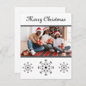 Moderne elegante Template Snowy Weihnachtskarte Feiertagskarte (Vorne/Hinten)