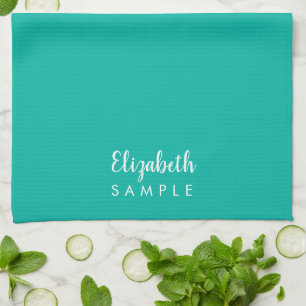Moderne Elegante Template Typografy Name Best Aqua Geschirrtuch