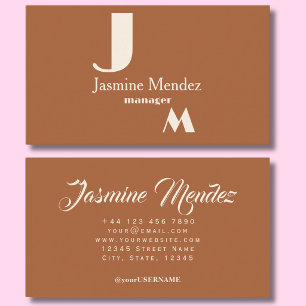 Moderne elegante Terracota-Typografie Visitenkarte