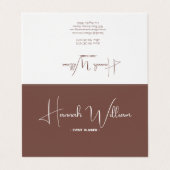 Moderne Elegante Terracotta Minimalistisch gefloch Visitenkarten (Außenseite Aufgefaltet)