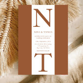 Moderne Elegante Terracotta Monogram, Erste Hochze Einladung