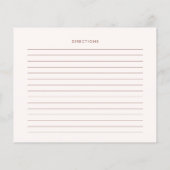 Moderne, elegante Terracotta-Rezeptionskarte (Rückseite)