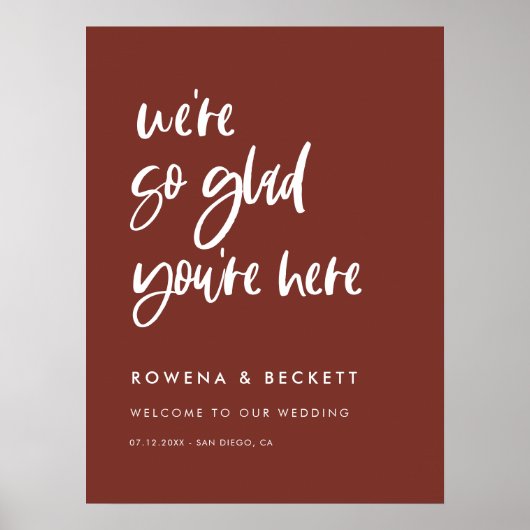 Moderne elegante Terracotta So froh, dass Sie hier Poster (Vorne)