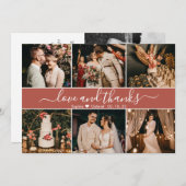 Moderne Elegante Terracotta Typografie Dankeskarte (Vorne/Hinten)