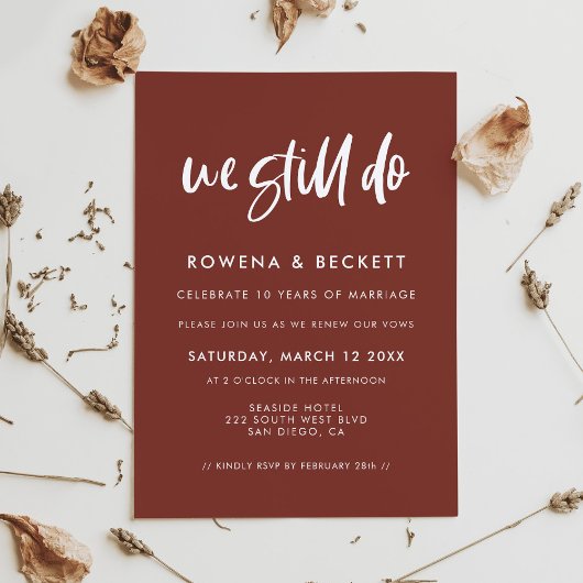 Moderne, elegante Terracotta Wir machen noch heute Einladung