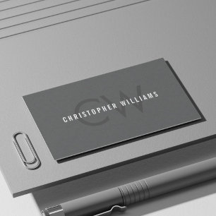 Moderne elegante Textur Grau Monogramm Berater Visitenkarte