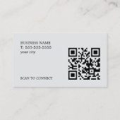 Moderne elegante Textur Grau Monogramm QR-Code Visitenkarte (Rückseite)
