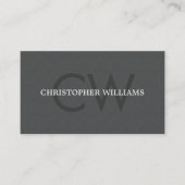 Moderne elegante Textur Grau Monogramm QR-Code Visitenkarte (Vorderseite)