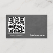 Moderne elegante Textur Grau Monogramm QR-Code Visitenkarte (Rückseite)