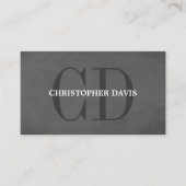 Moderne elegante Textur Grau Monogramm QR-Code Visitenkarte (Vorderseite)