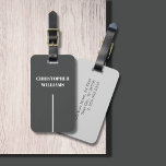 Moderne elegante Textur Grau Weiße Linie Gepäckanhänger<br><div class="desc">Elegantes individualisierbares Gepäckanhänger-Design mit einzigartiger Textur aus grauem Hintergrund/Weiß und Ihrem Monogramm.</div>