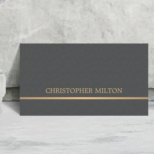 Moderne elegante Textur Gray Imitate Gold Consulta Visitenkarte
