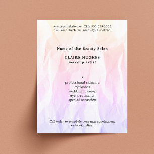 Moderne elegante Textur Hellrosa Visagist Flyer