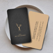 Moderne elegante Textur Imitats Gold Hair Stylist Visitenkarte
