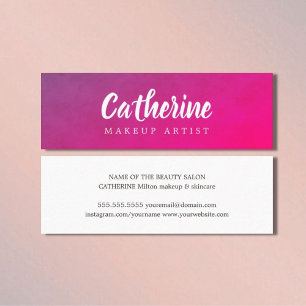 Moderne elegante Textur Lila Rosa Visagist Mini Visitenkarte