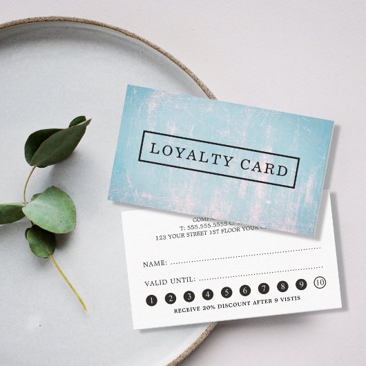 Moderne elegante Textur Pink Blue Loyalty Card Treuekarte