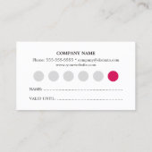 Moderne elegante Textur Rosa White Loyalty Card Treuekarte (Rückseite)