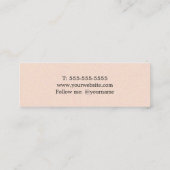 Moderne elegante Textur Rose Schwarze Scheren Haar Mini Visitenkarte (Rückseite)