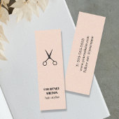 Moderne elegante Textur Rose Schwarze Scheren Haar Mini Visitenkarte