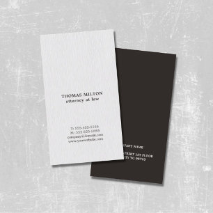Moderne Elegante Textur Weiß Schwarz Anwalt Visitenkarte