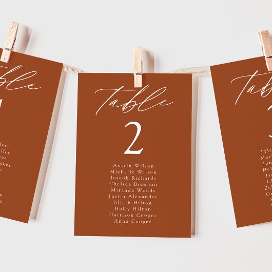 Moderne elegante Tischnummer Seating Chart