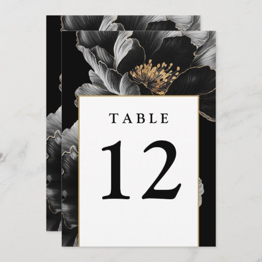 Moderne elegante Tischnummern mit Blumenmuster (Vorne/Hinten)