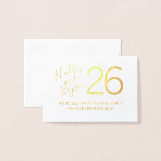 Moderne elegante Tischnummern REAL FOIL (Rückseite mit Umschlag)