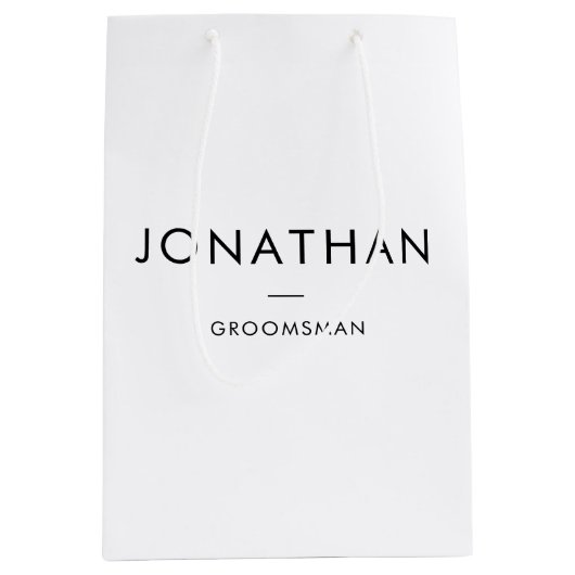 Moderne elegante Trauzeuge-Trauzeugen Minimalistis Mittlere Geschenktüte (Vorderseite)